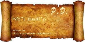 Pál Dusán névjegykártya