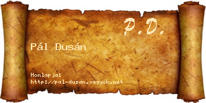 Pál Dusán névjegykártya