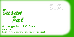 dusan pal business card